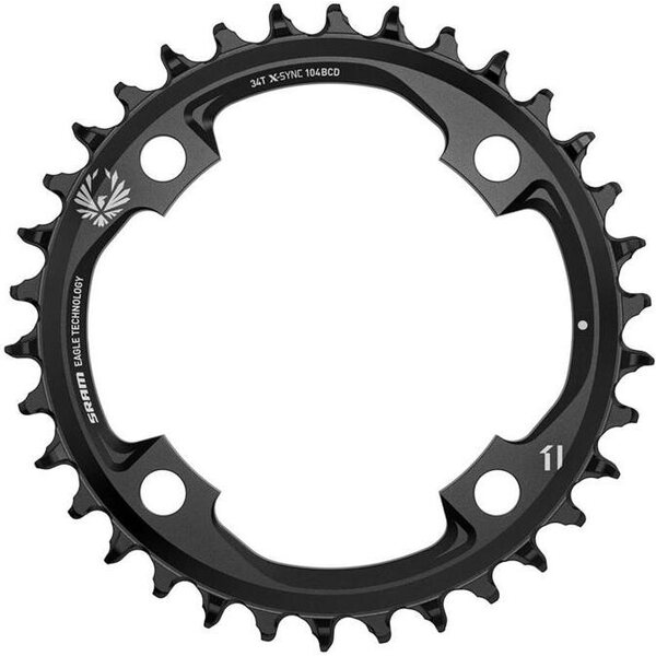 SRAM Chainring 104 mm Singlespeed 34T 4 holes Alumiini