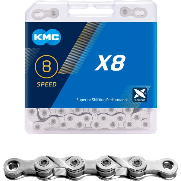 KMC Ketju 6/7/8-v KMC X8 Silver, 1/2 x 3/32", 114L