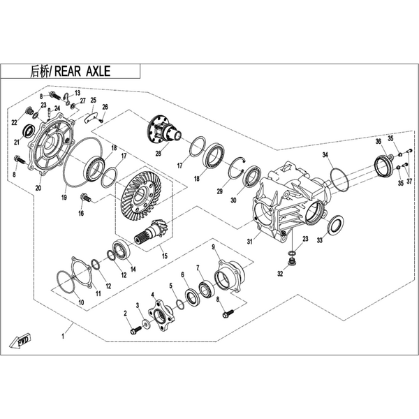 REAR AXLE(WITHOUT DIFFERENTIAL)