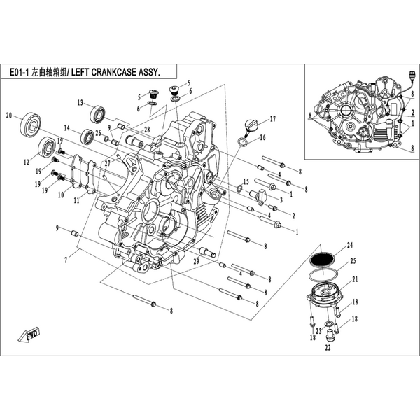 LEFT CRANKCASE ASSY