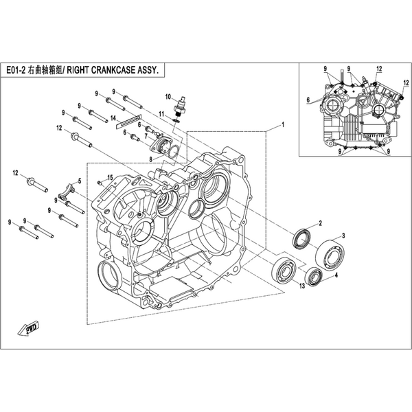 RIGHT CRANKCASE ASSY