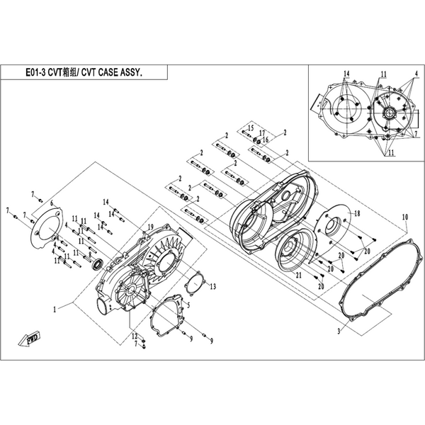 CVT CASE ASSY.