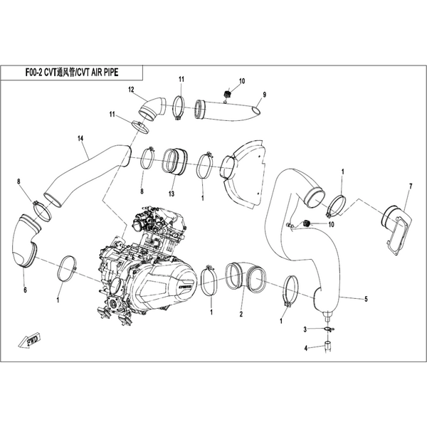 CVT AIR PIPE&SIDE COVER