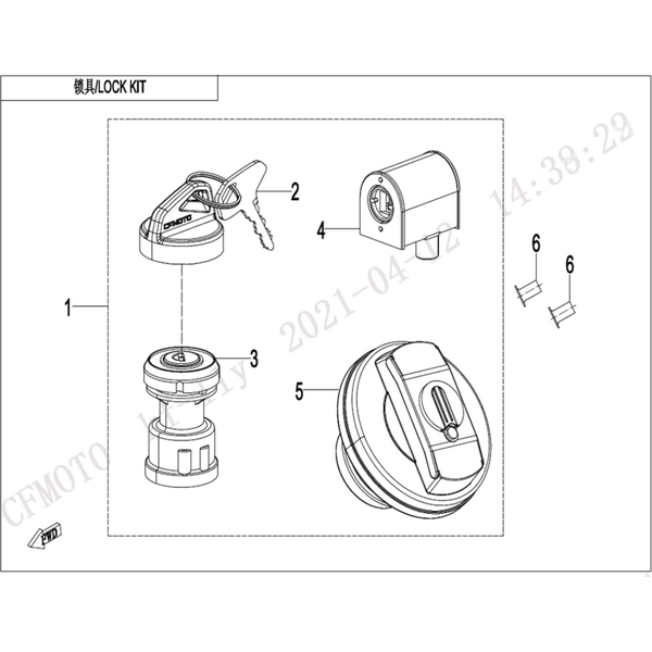 LOCK KIT(FUEL TANK CAP WITH KEYHOLE)