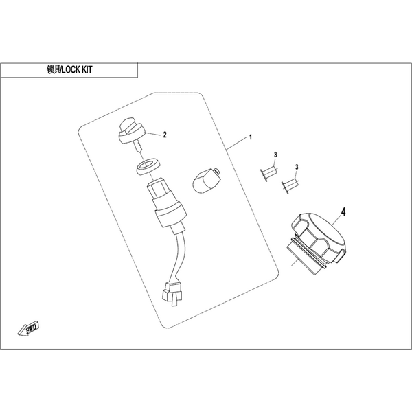 LOCK KIT(FUEL TANK CAP WITHOUT KEYHOLE)