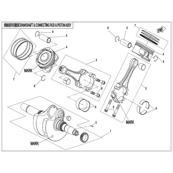 CRANKSHAFT & CONNECTING ROD & PISTON ASSY.