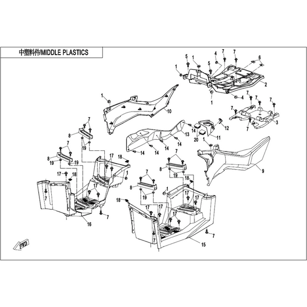 MIDDLE PLASTICS-PEARL BLACK