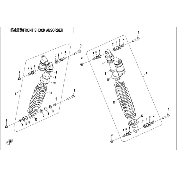 FRONT SHOCK ABSORBER(GAS)-BLACK