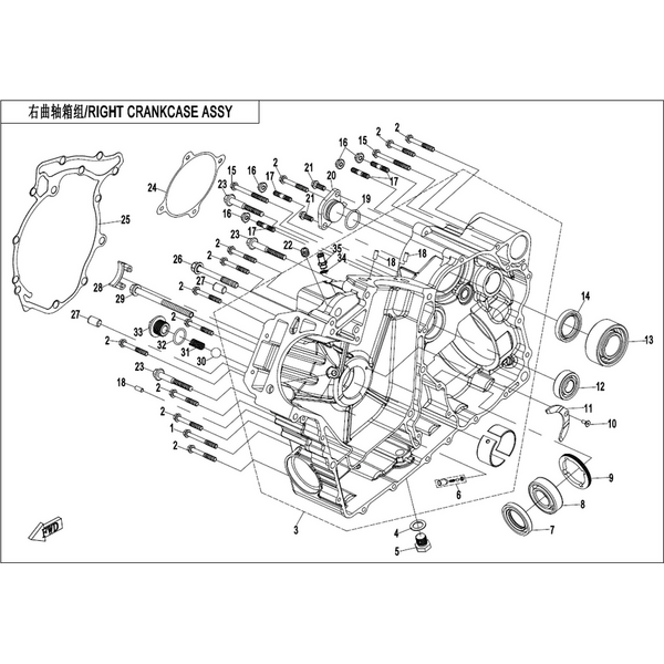 RIGHT CRANKCASE ASSY