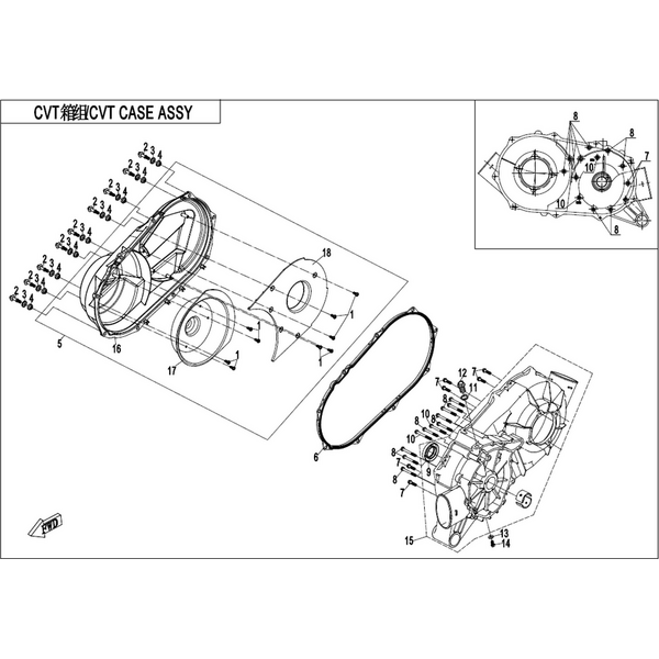 CVT CASE ASSY